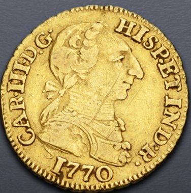 Carlos III, 1770    (Mexico City mint - Escudo Oro)